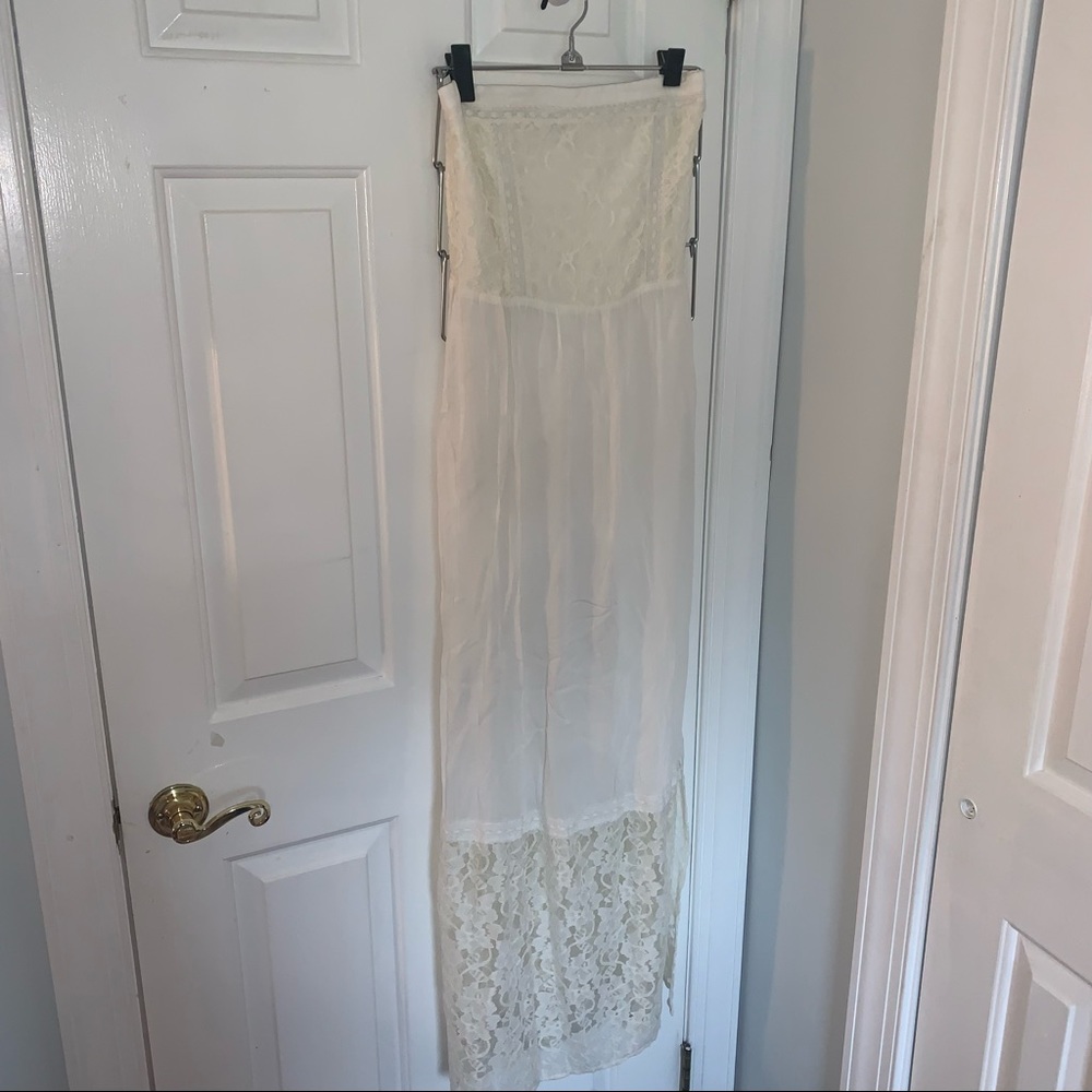 Abercrombie& Fitch NWOT strapless lace maxi dress